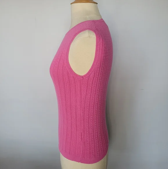 Foxcroft Set of Two Pink & Purple Cable Knit Sleeveless Sweater Vests SZ M - Picture 11 of 14